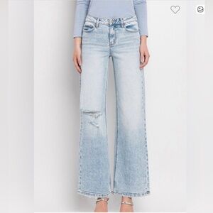 NWT Lovervet Katerina Tummy Control Light Blue Distressed Jeans